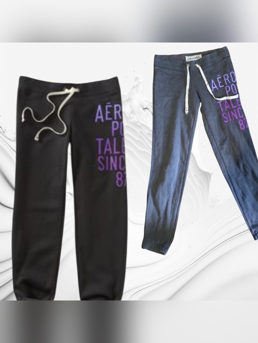 Aeropostale Girls' Black Logo Jogger Pants - Picture 1 of 2